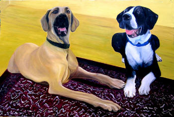 "Ava & Bentley" - oil on canvas - 36" x 24"