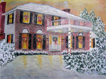 Christmas in New England - Pastel Painting by Margo Kelley