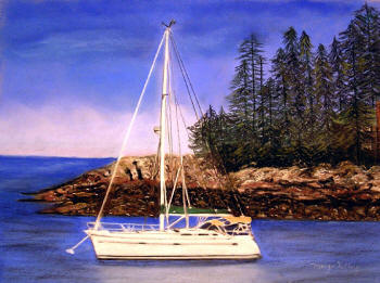 'Five Islands, Maine' - Pastel painting by Margo Kelley