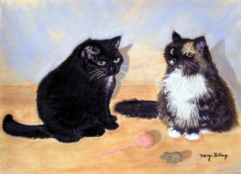 Sprite&Alli_Pastel Painting by Margo Kelley