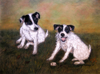Violet & Dash - Pastel painting by Margo Kelley