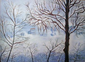 'Winter Fog' - Pastel painting by Margo Kelley